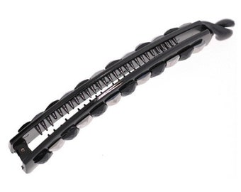 Black sparkly banana hair banana clip, Curved Hair Clip