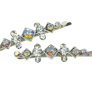 Pair of crystal Bobby Pins, Rhinestone Hair Pins, Crystal Hair Clips, Decorative Bobby Pins, Bridal, Wedding