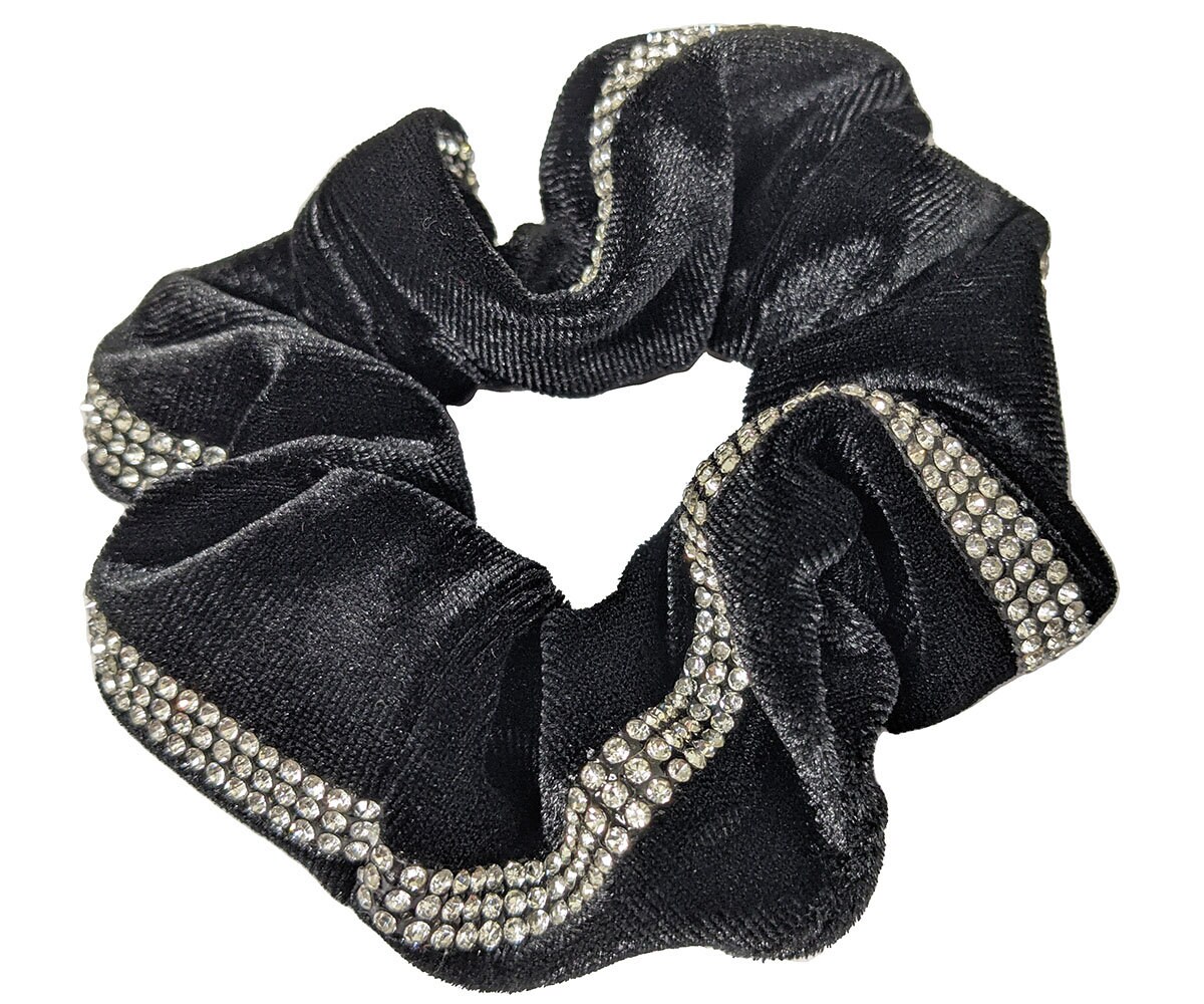 Crystal Hair Tie, Sparkling Rhinestone Trim Edge Décor Soft 