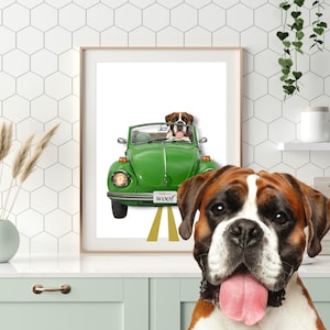 Aangepaste huisdierportretten op een retro Vespa - Leuke gepersonaliseerde kunst voor dierenliefhebbers Kies je achtergrond en formaat - Uniek cadeau voor elke gelegenheid