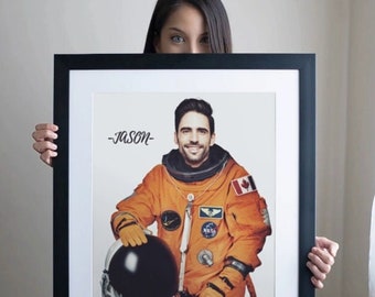Astronaut Portrait Custom and Personalized. Wall Art Design, DIGITAL DOWNLOAD , Printable, Poster,  Canvas for gift.