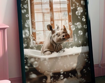 Arte digital vintage de baño de animales salvajes: descargas instantáneas para decoración personalizada del hogar - Impresiones únicas, sin envío - ¡Los mejores diseños de 2024!