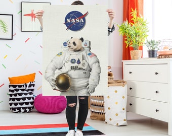 The Panda Astronaut Art Print. Printable Poster, Instant Digital Download, Nursery , Modern Minimalist,