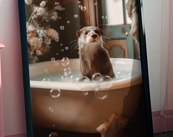 Arte digital vintage de baño de animales salvajes: descargas instantáneas para decoración personalizada del hogar - Impresiones únicas, sin envío - ¡Los mejores diseños de 2024!