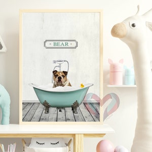 Custom Pet Portrait Bathroom Art Personalized gifts Dog Green color bathtub portrait Custom Pet Dog Cat Funny gifts Mother's day gift 2023