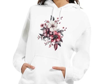 Classic Floral Pullover Hoodie