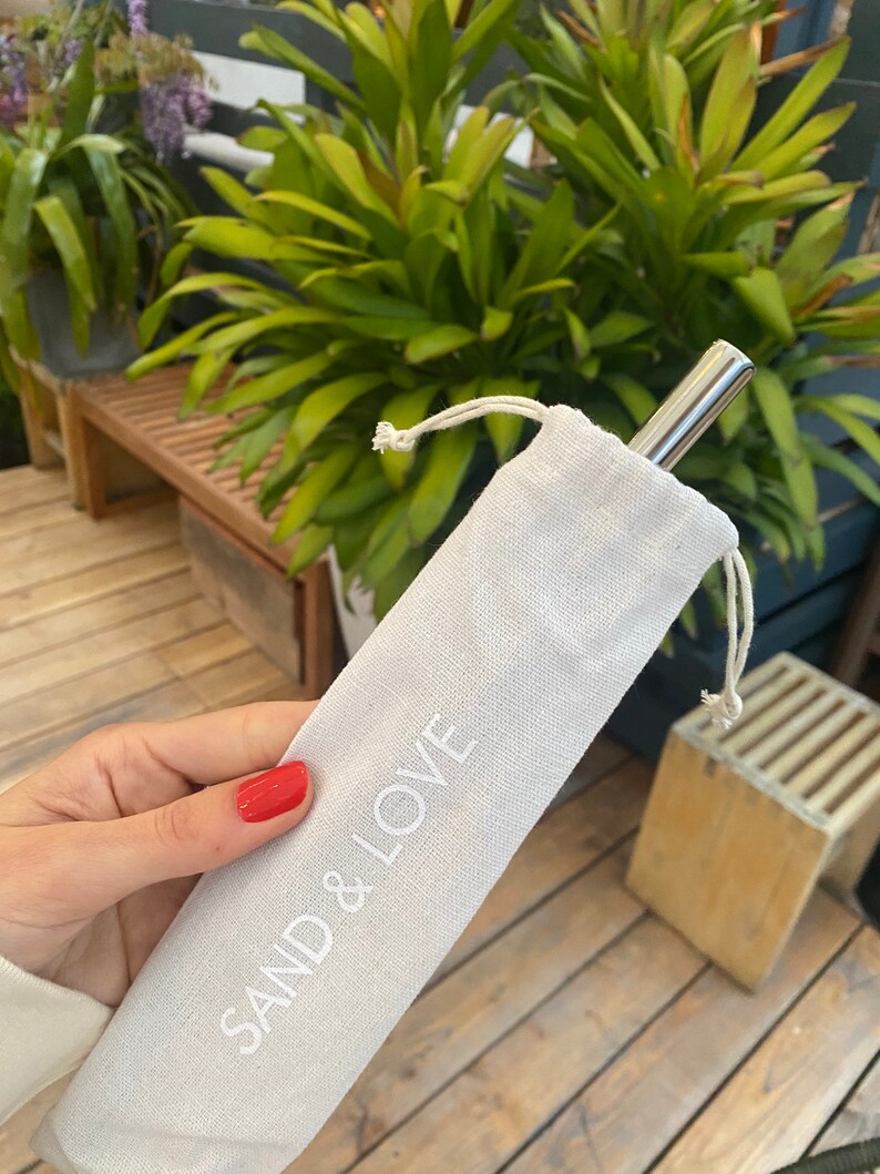 3 Boba Straws Set Bubble Tea Straws Cleaning Brush Linen Etsy