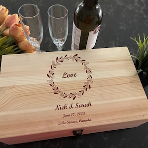 Boîte à vin personnalisée|anniversaire important|cadeau d'anniversaire| cadeau de pendaison de crémaillère | Boîte à vin en bois|Cadeau de Noël|Retraite|Mariage|Action de grâces