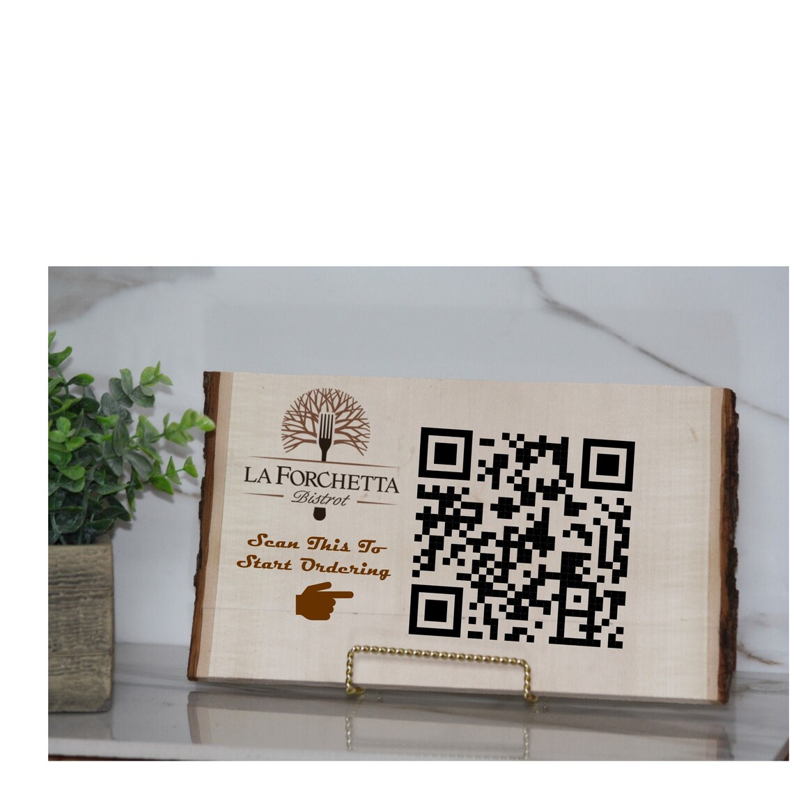 Pack Of 10 Tabletop QR Code SIGN Scan for Menu in Live Edge Etsy