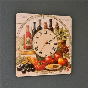 Italiaanse wandklok landelijke keuken - 34 x 34 cm - gratis UPS Express Delivery binnen 1 tot 5 dagen.