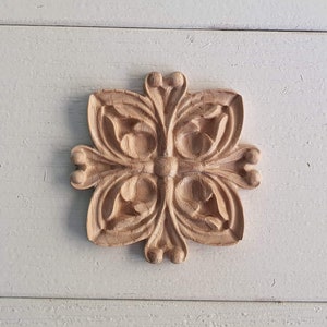 Carved rosette, 1 pc, unpainted, furniture, home decoration