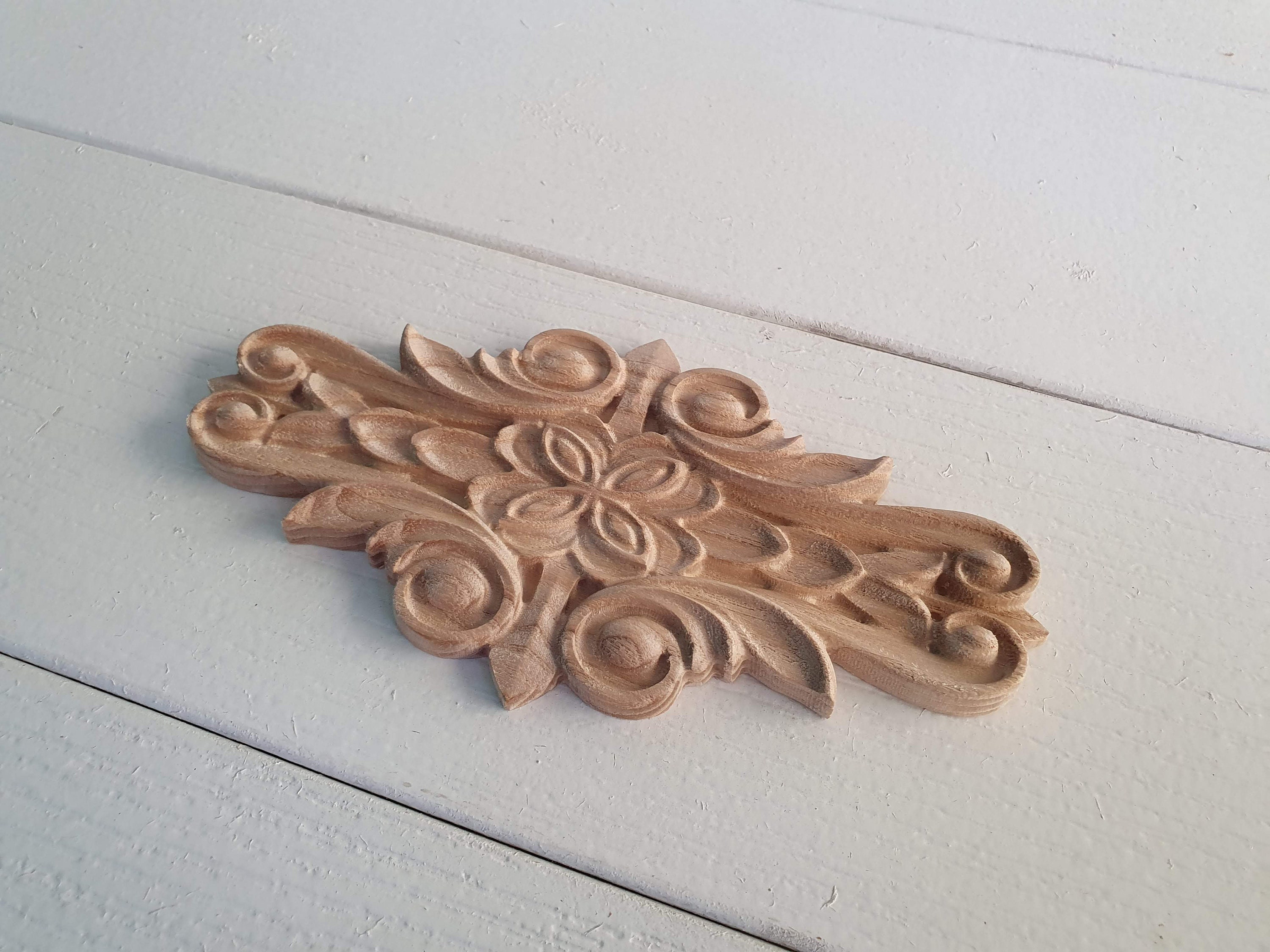 Wooden Carved Decor With for Furniture Etsy