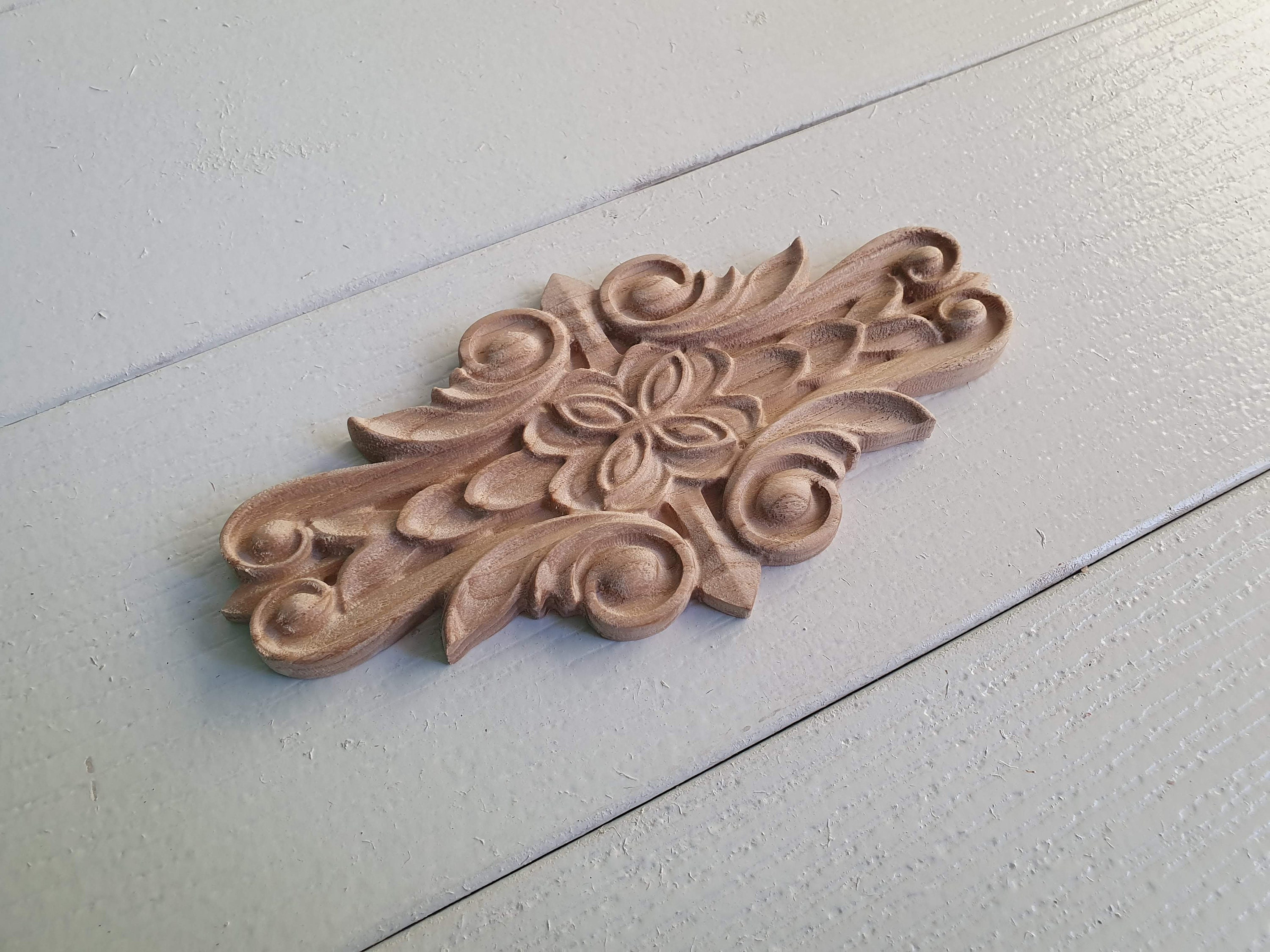 Wooden Carved Decor With for Furniture Etsy