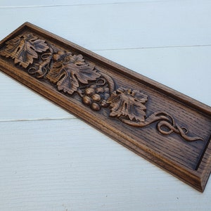 Wooden overlay grapes, applications for interior decor, 1 pc., house wall decorations, furniture carving, wood trim for fireplace