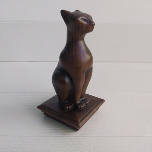 Cat Wooden Finial for Staircase Newel Post, Cat finial bedpost, Cat statue of wood, Wooden Cat Figurine
