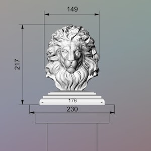 Сustom order. Lion Head Wooden Finial, Lion finial bed post,  Painted, 1pc,