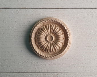 Carved rosette, unpainted, home decoration, furniture