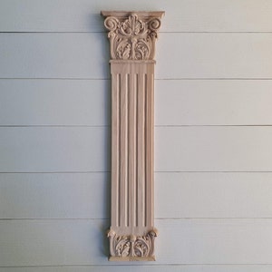 Wooden pilaster, pilaster column, 1 piece, carved wooden decoration of pillars, fireplaces