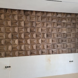 Wooden 3D wall panel, unpainted, 1 pc