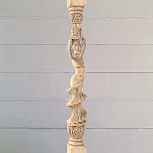 Karyatide Baluster aus Holz, Frau naluster, Treppengeländer, Sondermaß Holz Geländerstäbe für Treppen, Frauen-Treppen-Gebiete