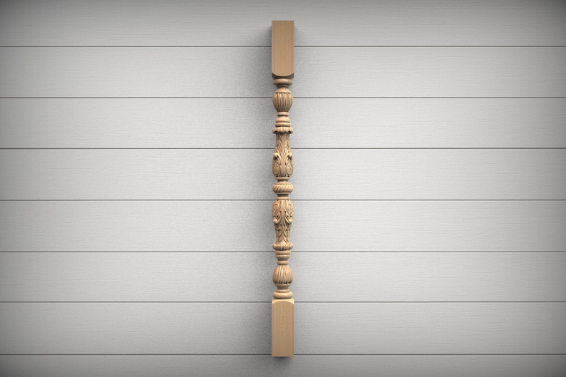 Carved Wooden Baluster for Stairs, Ornate Stair Spindle, Wood Railing ...