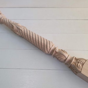 Wooden baluster for the stairs 1pc, unpainted, stair balusters, Custom size wood balusters for stairs.