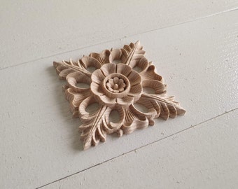 Carved rosette, unpainted, home decoration, furniture