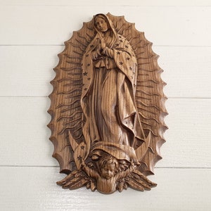 Virgen María de Guadalupe Nuestra Señora de Guadalupe de madera Iconos religiosos católicos de madera