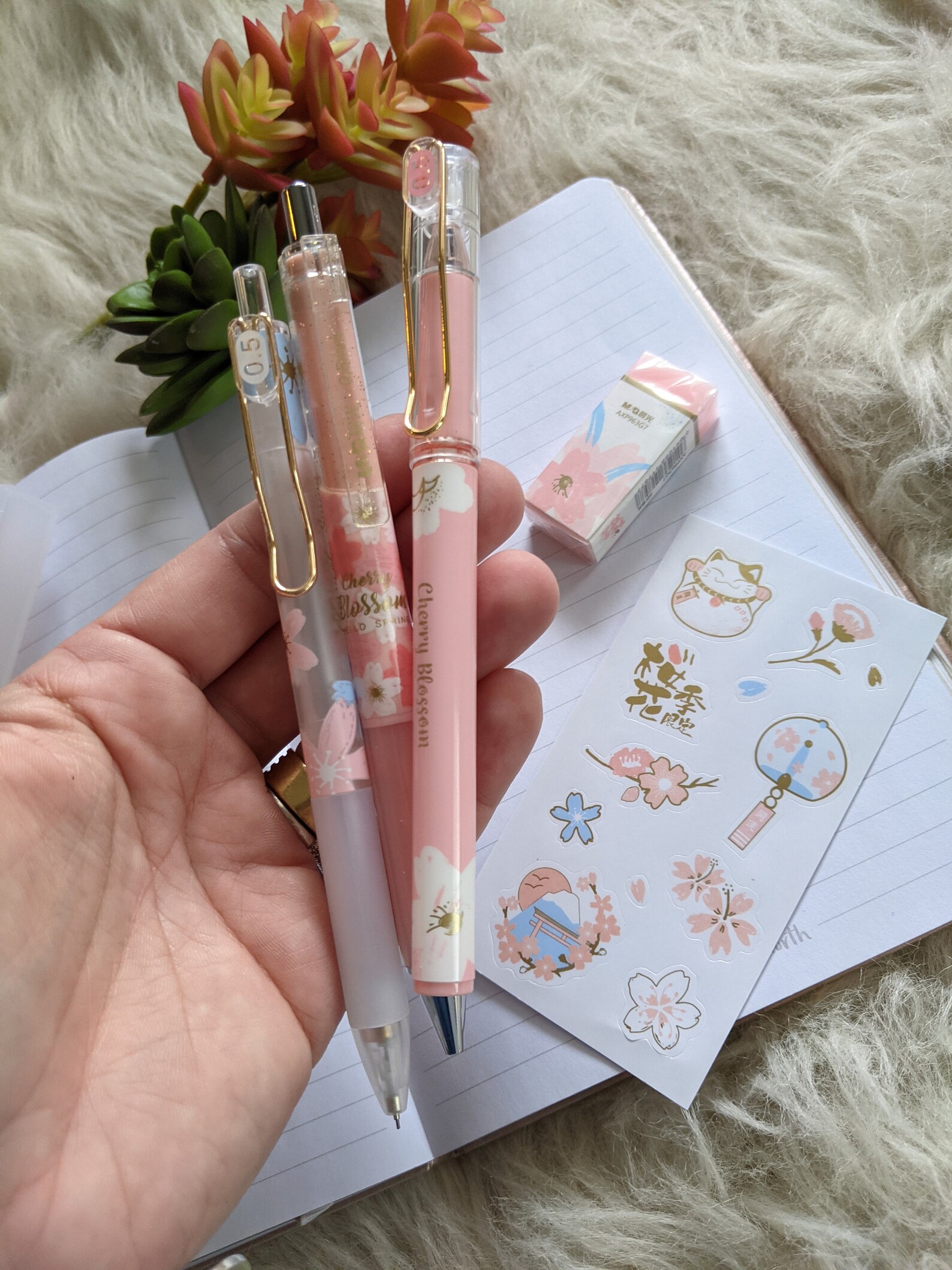 Kawaii stationary set with pastel flowers theme Japanese Etsy