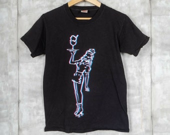 vintage mary lous ice cream spokane distressed faded black cropped top t shirt #186