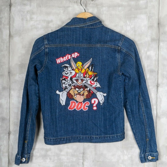Looney Tunes Denim Vintage Jacket Size Small Blue