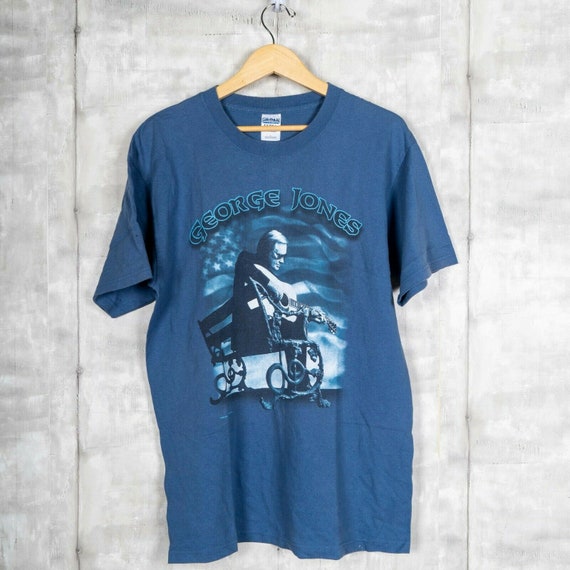 George Jones The Rock 2001 Country Tour T-Shirt Bl