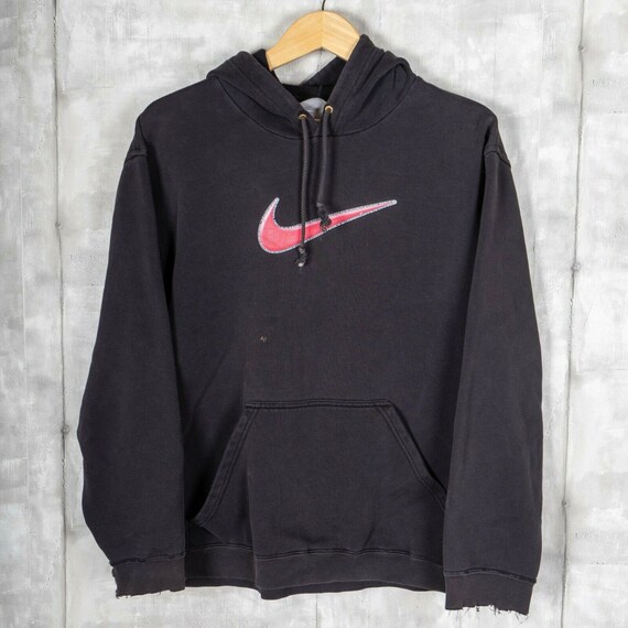 Nike Big Check Logo 90s Distressed Vintage Hoodie