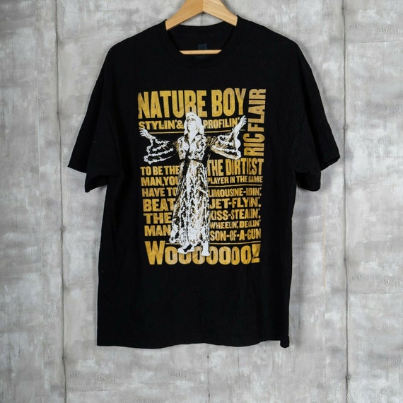 WWF Nature Boy Ric Flair Woo T-shirt Size XL Black