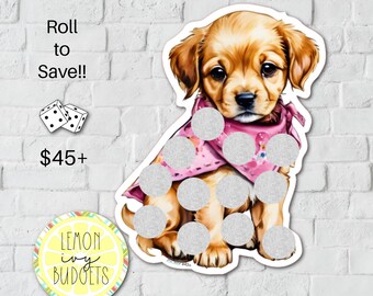 Puppy Scratch Off Savings Challenge, Roll To Save Challenge, Savings Challenge, Scratch Off Savings Challenge, SO-203