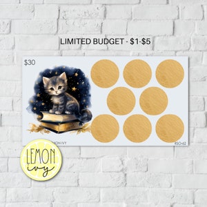 Kitten Scratch Off Savings Challenge, Cat Savings Challenge, Savings Challenge, Scratch Off Savings Challenge, RSO-62