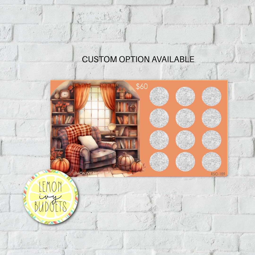 Fall Scratch Off Fall Book Nook Scratch off Savings Challenge, Savings Challenge ...