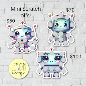 MINI Robots Scratch Off Savings Challenge, Savings Challenge, Savings Challenge, Scratch Off Savings Challenge, SOM-40, 41, 42