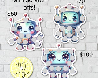 MINI Robots Scratch Off Savings Challenge, Savings Challenge, Savings Challenge, Scratch Off Savings Challenge, SOM-40, 41, 42