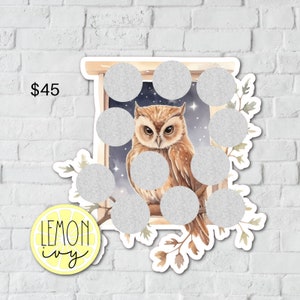 Owl Scratch Off Savings Challenge, Bird Savings Challenge, Book Savings Challenge, Scratch Off Savings Challenge, SO-141