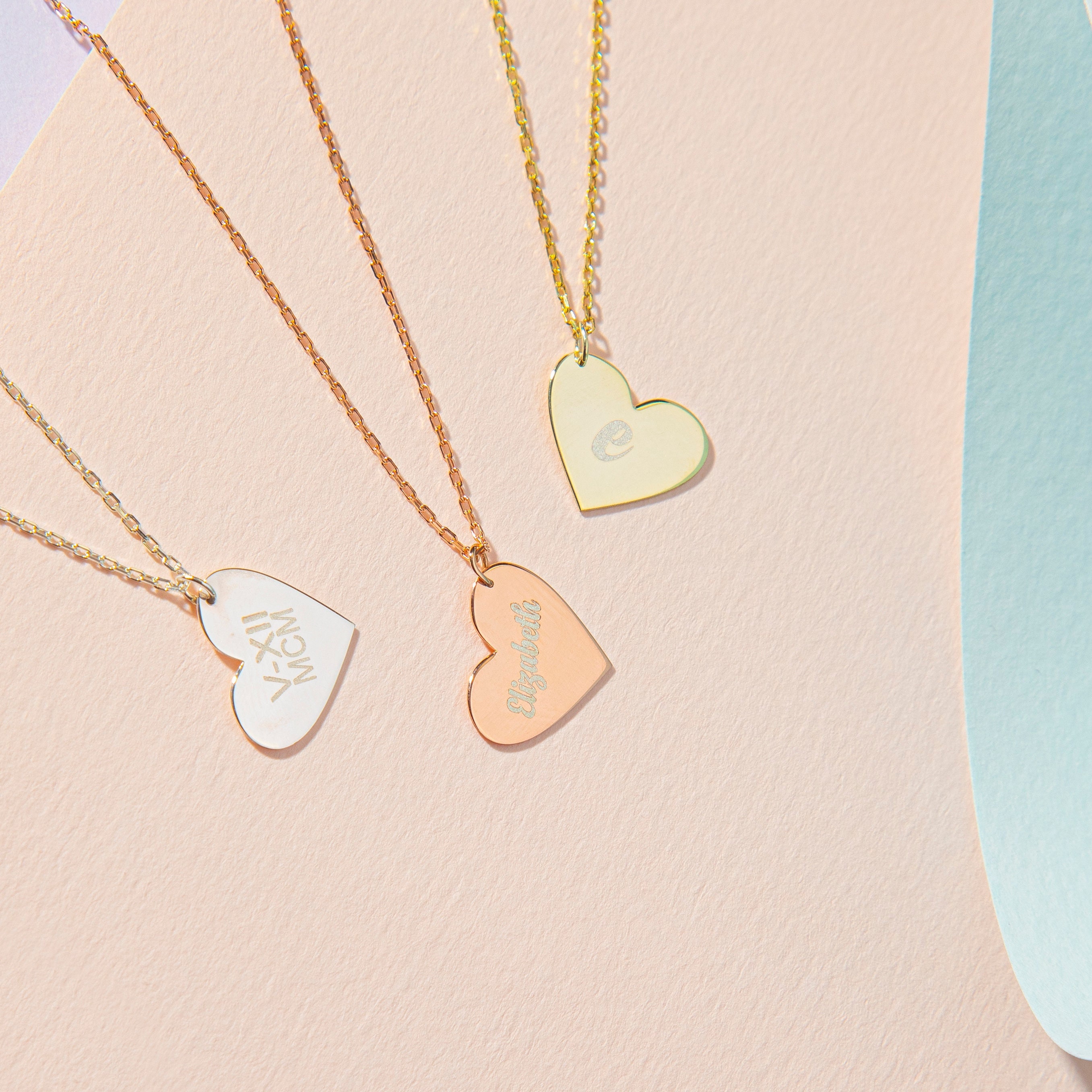 Heart Choker Necklace 14K Gold Heart 