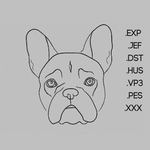 frenchie outline embroidery