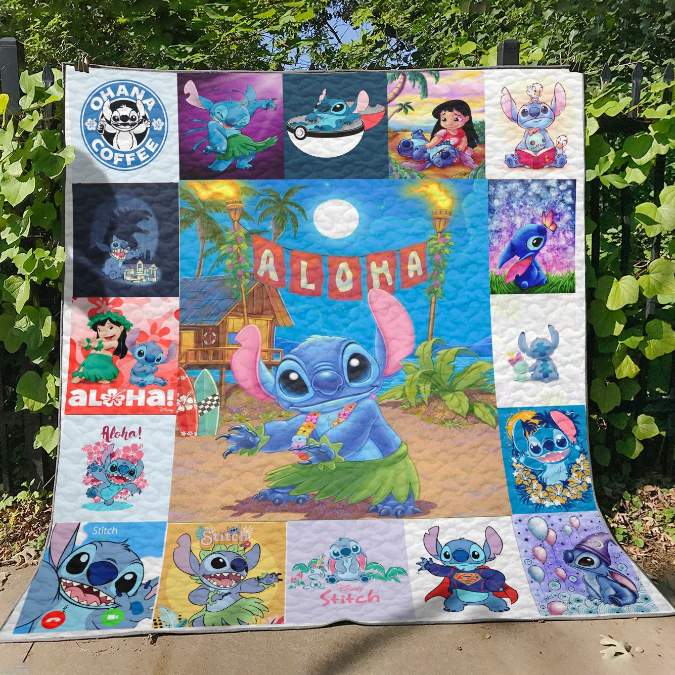 Disney Stitch Quilt Disney Stitch Bedding Quilt Lilo and Etsy