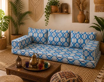 Set di divani da pavimento marocchini fatti a mano – Sedute da salotto in stile boho Majlis