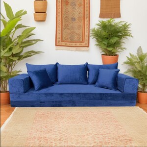 Arabisch Majlis - Samt Boden Sofa Set - Boho Lounge Sitzmöbel, exotisch inspiriert, Bodenkissen Komfort, Wohnkultur Möbel