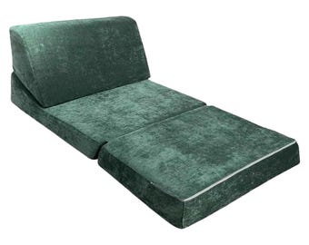 Op maat gemaakte opvouwbare vloerslaapbank - boho corduroy bank met dubbele basis, veelzijdige zit- of bedbank, eenzitsbankset