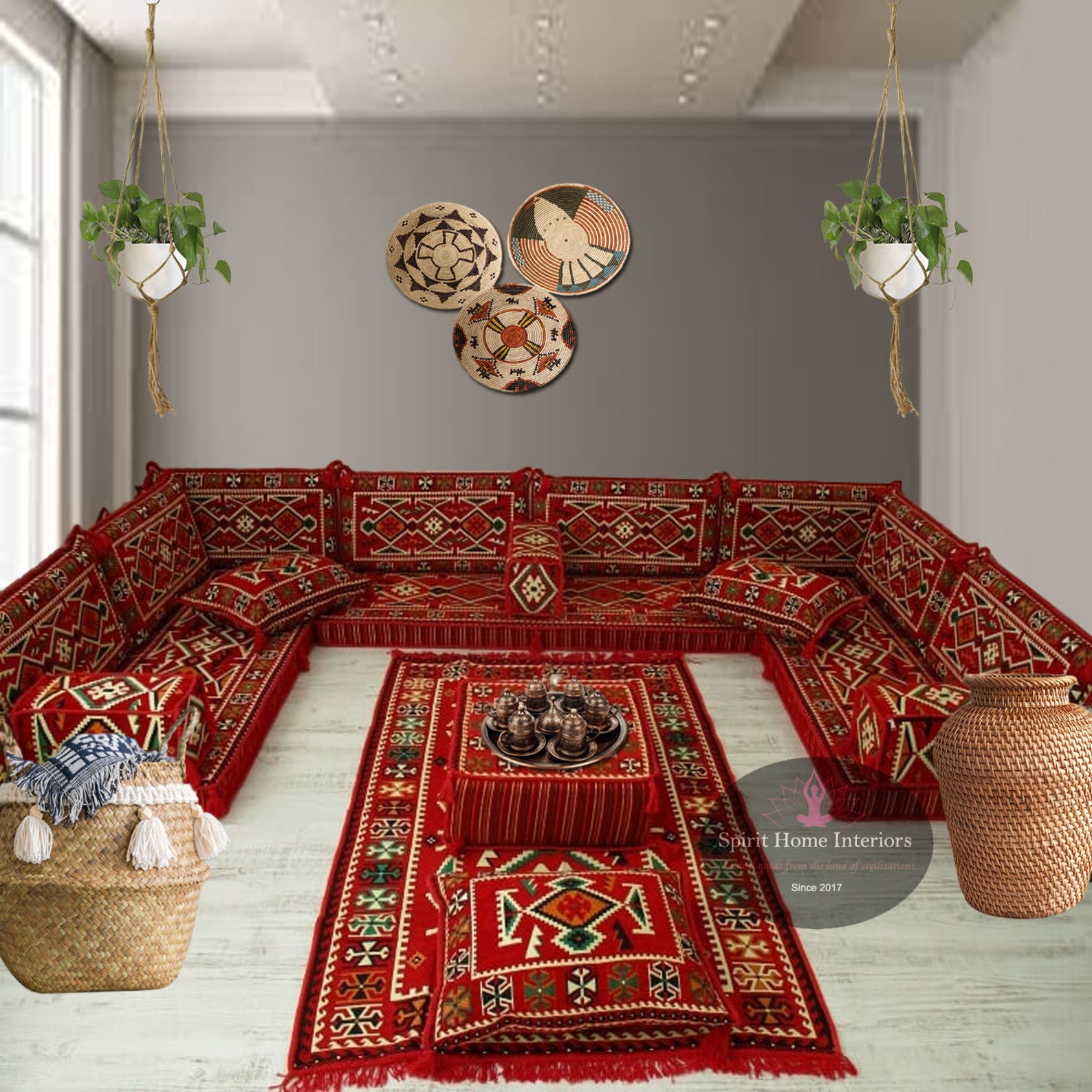 Ushaped Modular Sofa Set Arabic Majlis Seating Floor Level Etsy