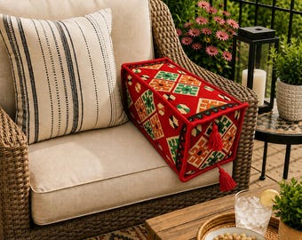 Handmade Kilim Bolster Cushion Cover: Double-Sided Woven Fabric, Tassels, Majlis Accent