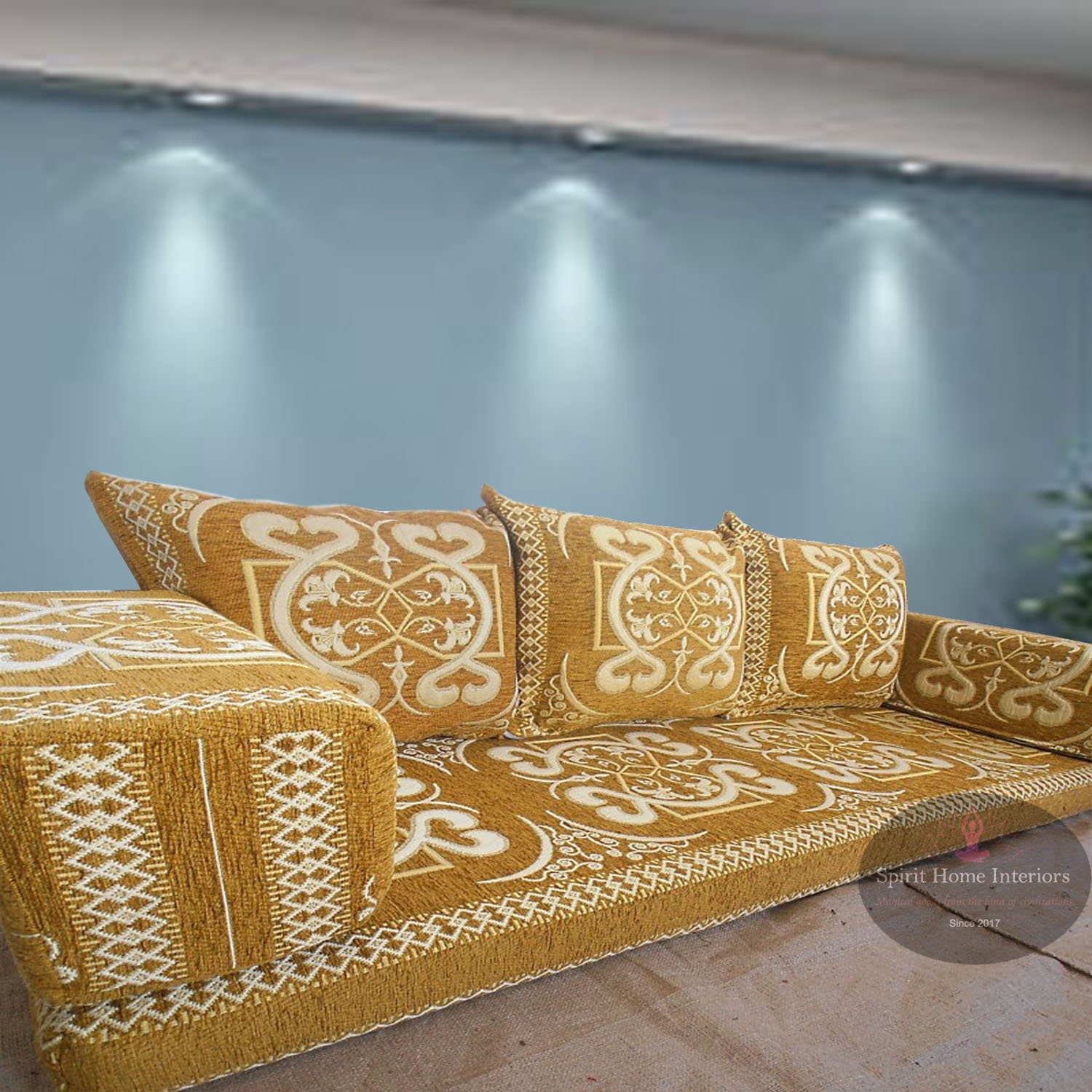 couch with large cushions