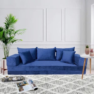 Arabisch Majlis - Samt Boden Sofa Set - Boho Lounge Sitzmöbel, exotisch inspiriert, Bodenkissen Komfort, Wohnkultur Möbel
